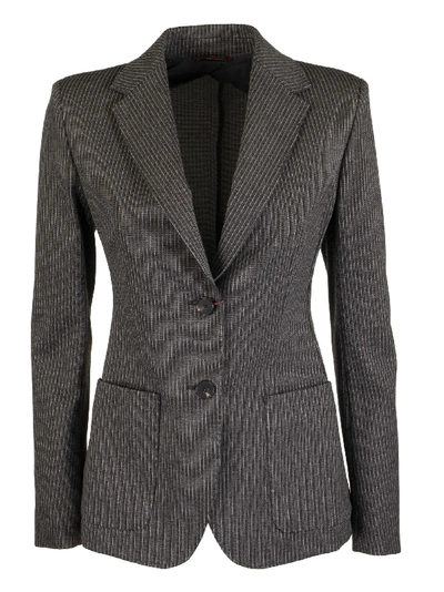 Shop Max Mara Fosca Pinstripe Jacket In Viscose Jersey In Dark Grey