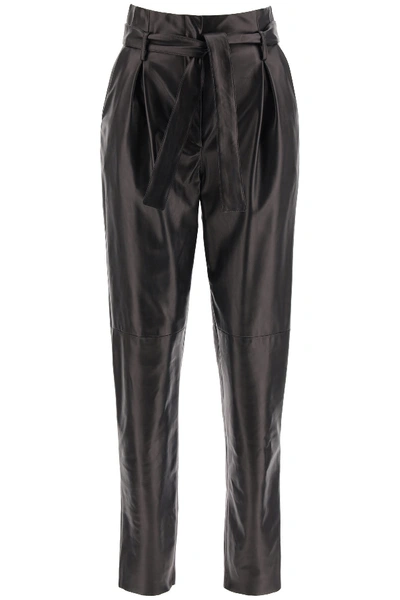 Shop Drome Leather Paperbag Pants In Black (black)