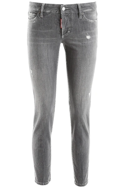Shop Dsquared2 Jennifer Cropped Jeans In Grey (grey)