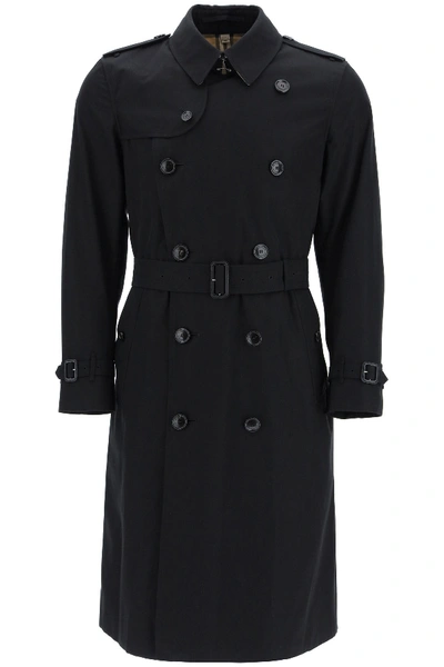 Shop Burberry Kensington Long Trench Coat In Black (black)