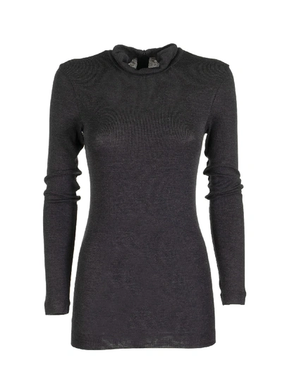Shop Brunello Cucinelli Wool Turtleneck Sweater In Dark Grey