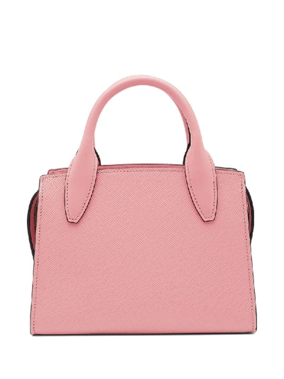 Shop Prada Logo Plaque Tote Bag In Pink