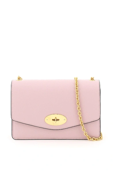 Shop Mulberry Grain Leather Small Darley Bag In Powder Pink (pink)