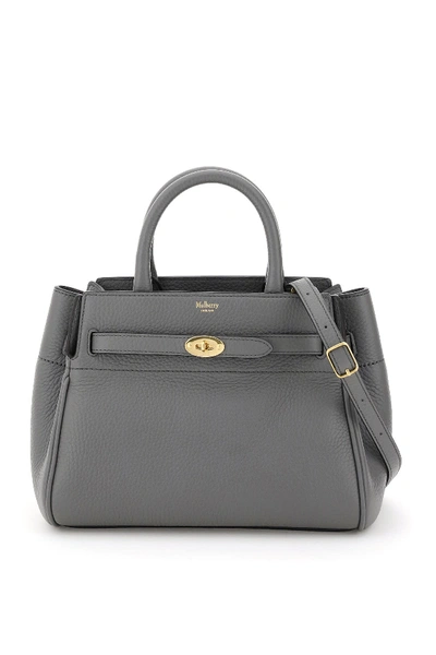 Shop Mulberry Belted Bayswater Small Bag In Charcoal (grey)