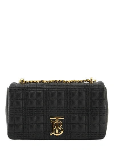 Shop Burberry Small Quilted Lambskin Lola Bag In Black/light Gold