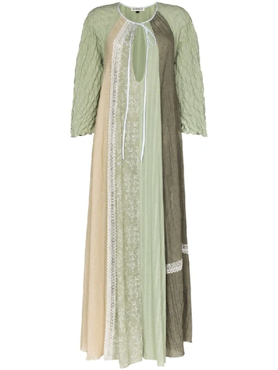 Shop Masterpeace Panelled Lace Dress In Green