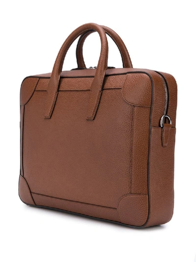 Shop Mulberry Belgrave Logo Laptop Bag In Brown