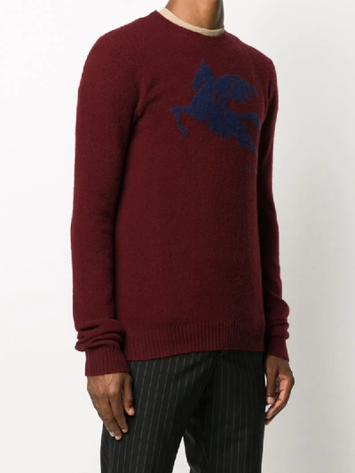 Shop Etro Logo-jacquard Sweater In Red