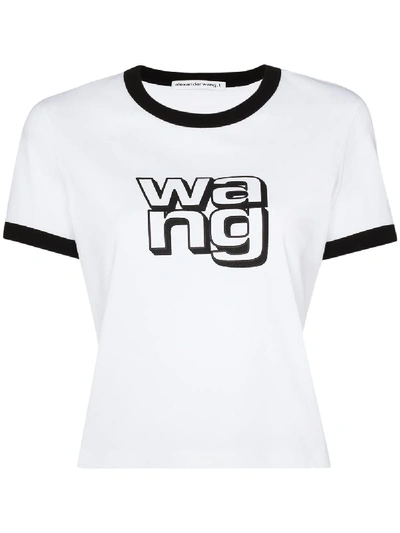 Shop Alexander Wang Logo-print Cotton T-shirt In White