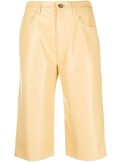 Shop Nanushka Knee-length Straight Shorts In Yellow
