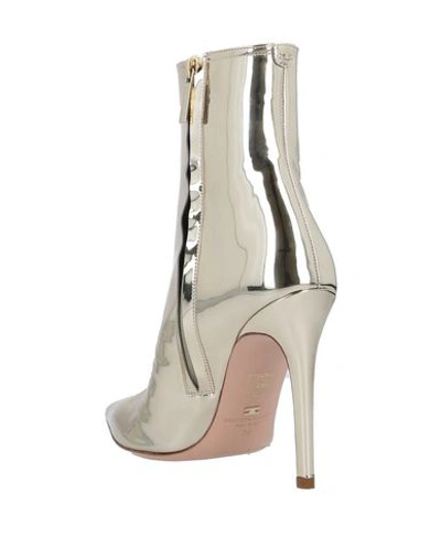 Shop Elisabetta Franchi Woman Ankle Boots Platinum Size 8 Soft Leather In Grey