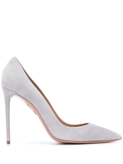 Shop Aquazzura Purist 105mm Pumps In Grey