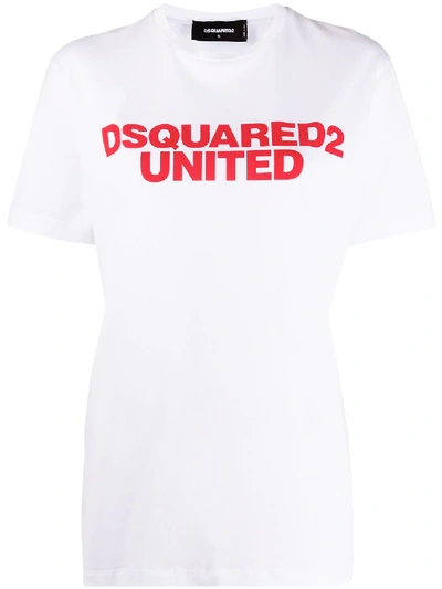 Shop Dsquared2 United Print T-shirt In White