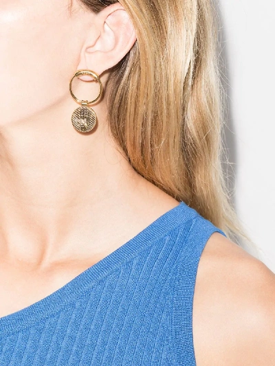Shop Chloé Gold Tone Emoji Coin Charm Earrings