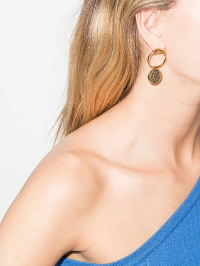 Shop Chloé Gold Tone Emoji Coin Charm Earrings