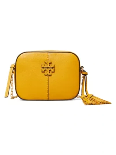 Shop Tory Burch Women's Mcgraw Leather Camera Bag In Dark Solar