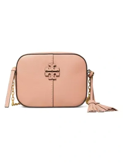 Shop Tory Burch Women's Mcgraw Leather Camera Bag In Pink Moon