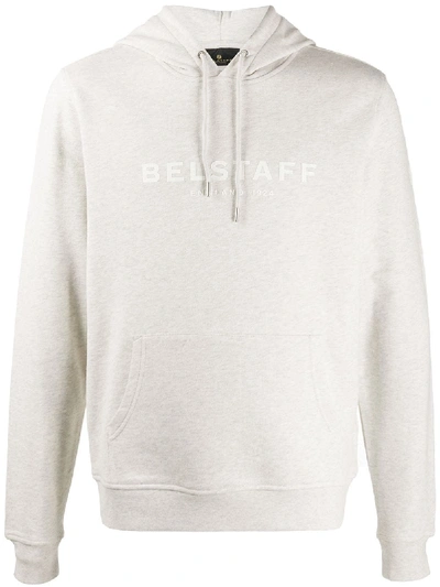 Shop Belstaff 1924 Logo-print Hoodie In Grey