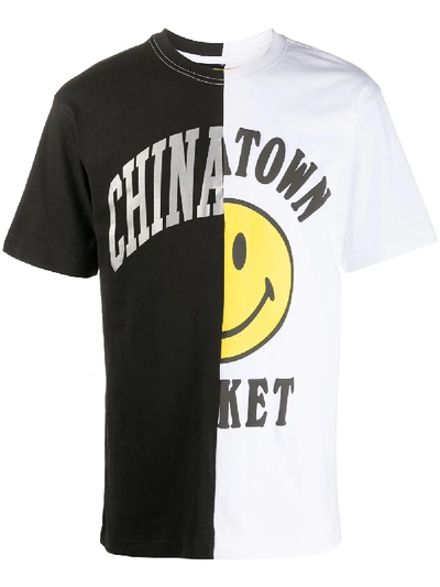 Shop Chinatown Market Smiley Slashed-print T-shirt In White