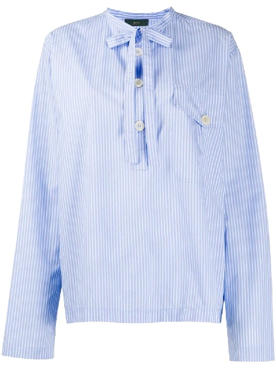 Shop Jejia Nak Polo Striped Shirt In Blue