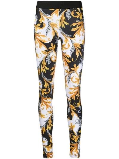 Shop Versace Leggings Mit Print In Gold