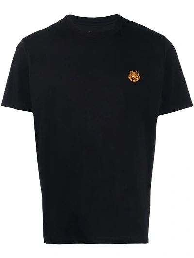 Shop Kenzo Tiger Motif Crew Neck T-shirt In Black