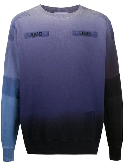 Shop Ambush Logo-patch Ombré Sweatshirt In Black