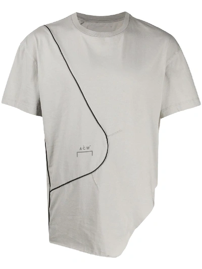 Shop A-cold-wall* Slashed Crew Neck T-shirt In Grey