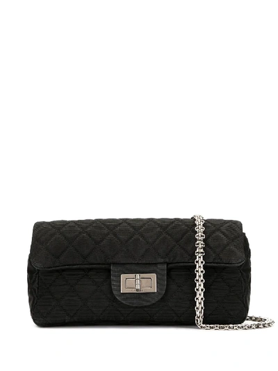 Pre-owned Chanel East West Reissue Flap Bag In Black