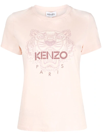 Shop Kenzo Tiger Print T-shirt In Neutrals