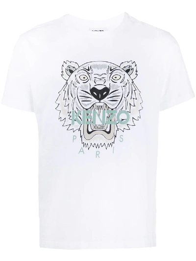 Shop Kenzo Tiger Logo T-shirt In White