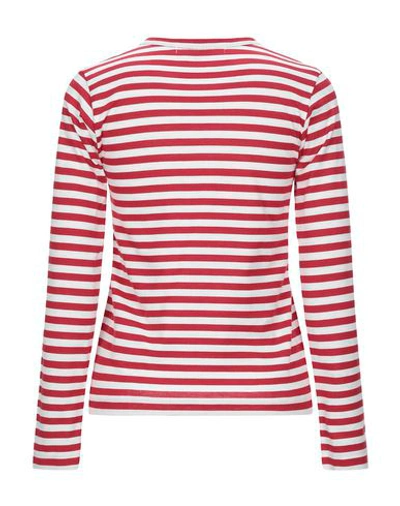 Shop Comme Des Garçons Play Woman T-shirt Red Size M Cotton