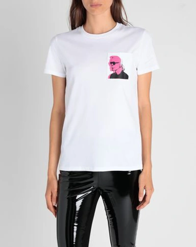 Shop Karl Lagerfeld T-shirts In White