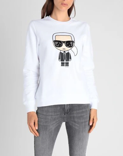 Shop Karl Lagerfeld Ikonik Karl Sweatshirt Woman Sweatshirt White Size M Cotton