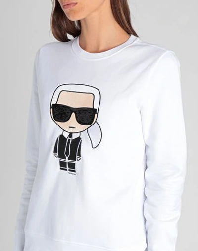Shop Karl Lagerfeld Ikonik Karl Sweatshirt Woman Sweatshirt White Size M Cotton