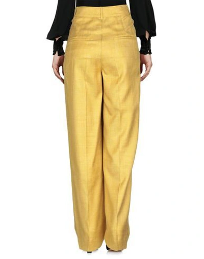 Shop Casasola Woman Pants Ocher Size 8 Virgin Wool, Silk, Linen In Yellow