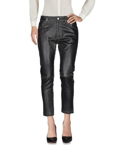 Shop Golden Goose Woman Pants Black Size S Ovine Leather