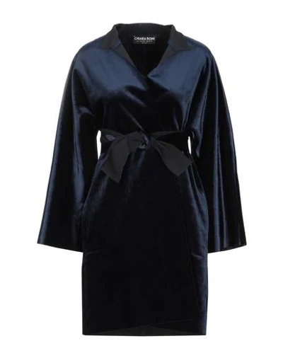 Shop Chiara Boni La Petite Robe Woman Overcoat Midnight Blue Size 4 Polyamide, Elastane