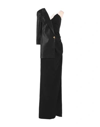 Shop Elisabetta Franchi Woman Maxi Dress Black Size 2 Polyester, Elastane, Cotton, Metal, Polyamide
