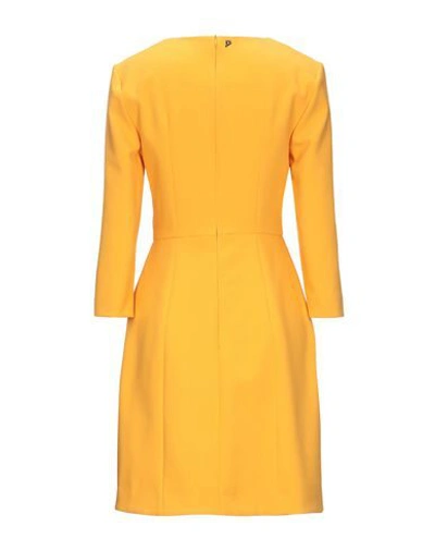 Shop Dondup Woman Mini Dress Yellow Size 6 Polyester, Viscose, Elastane