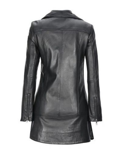 Shop Muubaa Woman Overcoat & Trench Coat Black Size 6 Ovine Leather