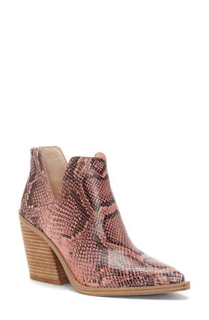 gigietta snakeskin embossed bootie