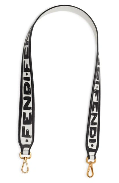 Shop Fendi X Joshua Vides Strap You Logo Leather Strap In Ottic White