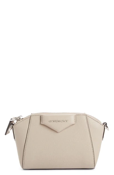 Shop Givenchy Nano Antigona Sugar Leather Crossbody Bag In White
