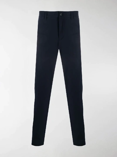 Shop Prada Tapered Tailored Trousers In Blue