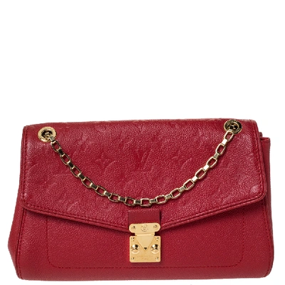Pre-owned Louis Vuitton Jaipur Monogram Empreinte Leather St. Germain Pm Bag In Red