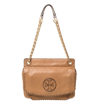 Pre-owned Tory Burch Tan Leather Chelsea Flap Shoulder Bag