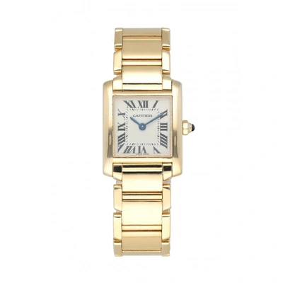 Shop Cartier Tank Francaise 2385 18k Yellow Gold Ladies Watch In Not Applicable