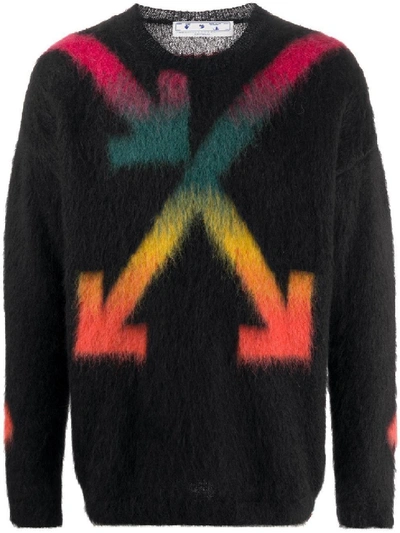 Shop Off-white Black Multicolored Arrow Logo Sweater