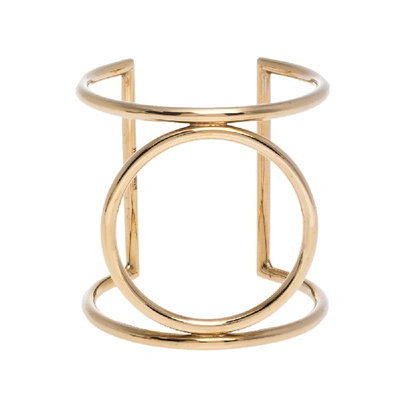 Pre-owned Celine C&eacute;line Open Circle Wire Gold Tone Cuff Bracelet
